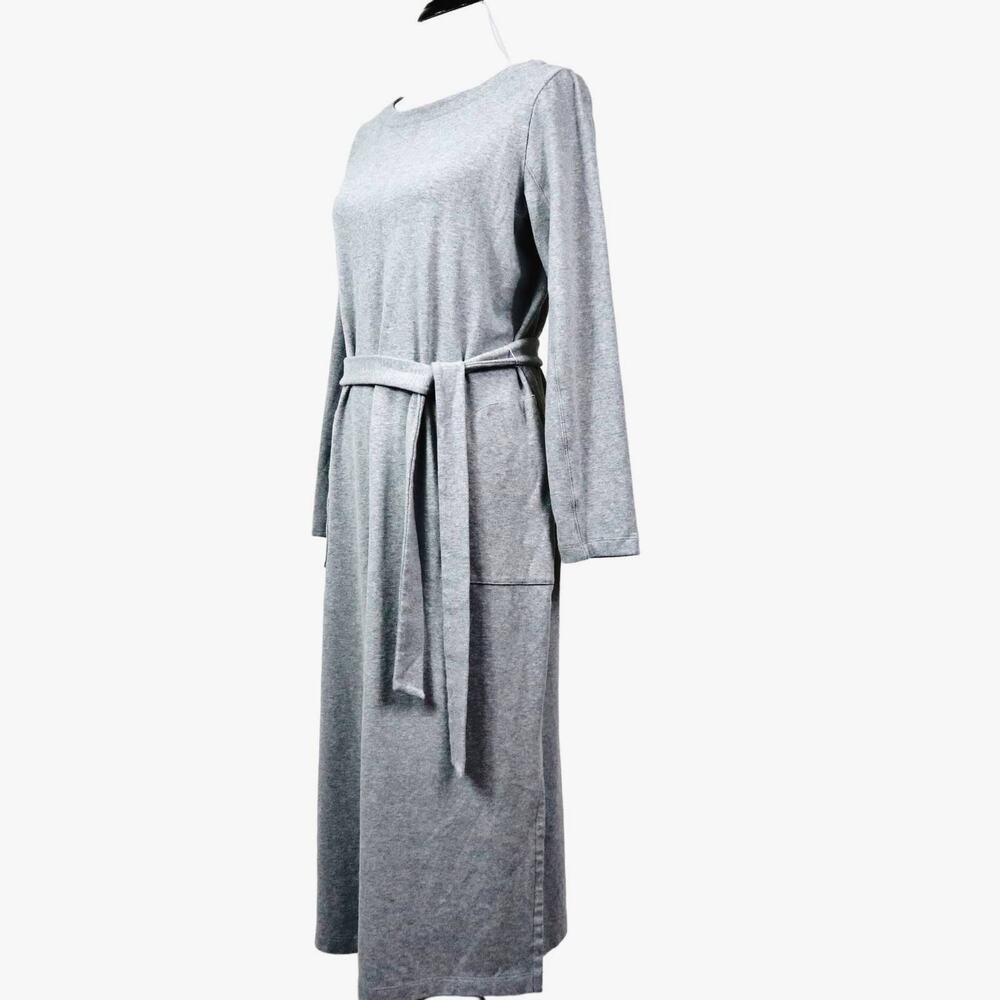 J Jill Pure Jill Size M Belted Jersey Knit Maxi Dress Heather Gray - Picture 3 of 12